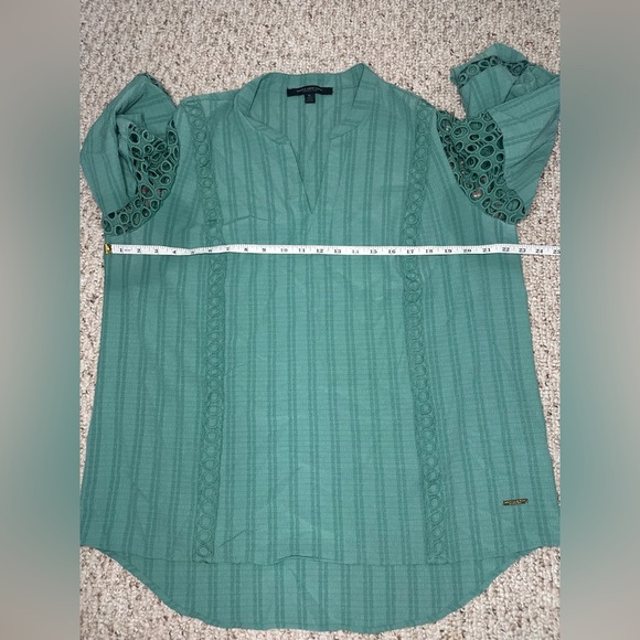 Marc New York Green Relaxed Ribbed Blouse with Mandarin Collar size XL - Picture 10 of 10
